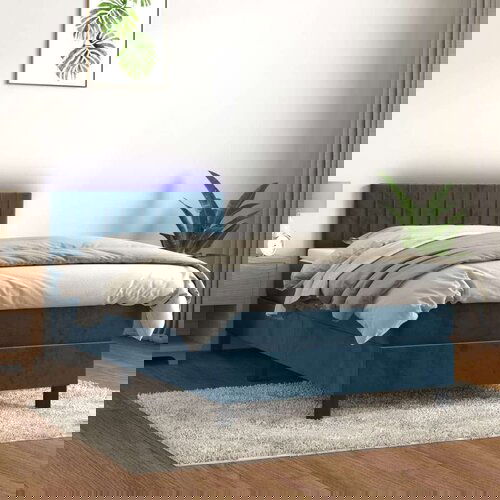  Box spring s madracem LED tamnoplavi 100x200 cm bar&amp;scaron;un Slike