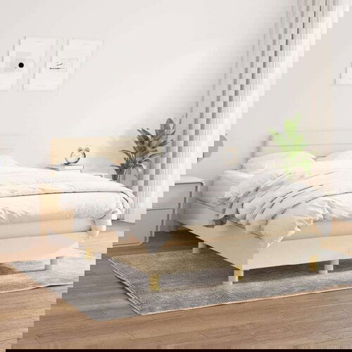  Box spring postelja z vzmetnico krem 120x200 cm blago, (20791916) Slike