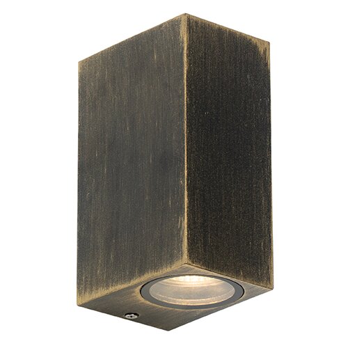 QAZQA Moderna stenska svetilka antique gold 2-light IP44 - Baleno Slike