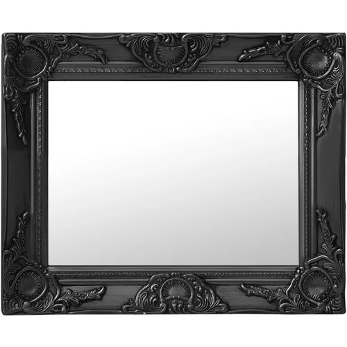 vidaXL stensko ogledalo v baročnem stilu 50x40 cm črno