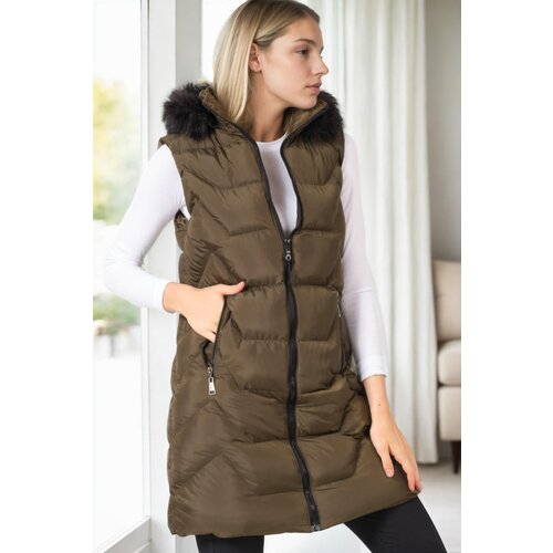 Dewberry Z6761 WOMEN'S VEST-KHAKI-1 Cene
