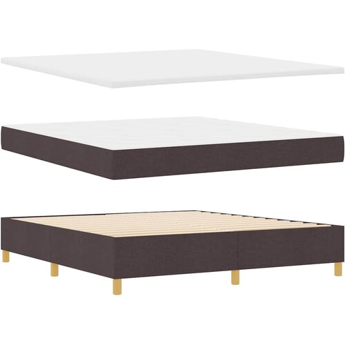  LED Box Spring Krevet Tamno smeđa 180 x 200 cm tkanina Slike