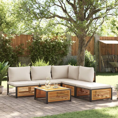 VidaXL 6-dijelna set vrtnih sofa s jastucima masivno bagremovo drvo Slike
