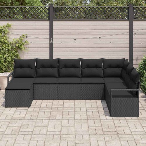  Set sofe 8 kom. Crna poliratan 287 x 177 x 85 cm Slike