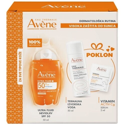 Avene Sun ultra fluid SPF50 + (Termalna voda 50ml i Vitamin Activ Cg serum 2ml GRATIS) Cene