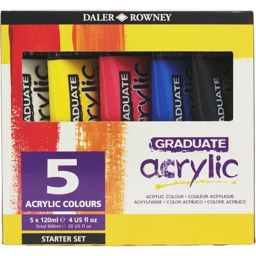 DALER ROWNEY Graduate Set akrilnih boja 5 x 120 ml