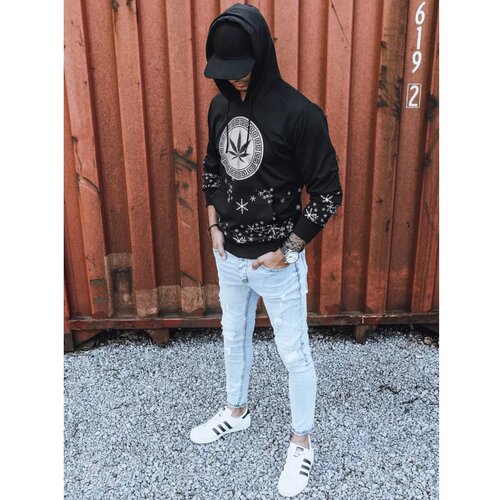 DStreet Black men's sweatshirt with print BX5326 Cene
