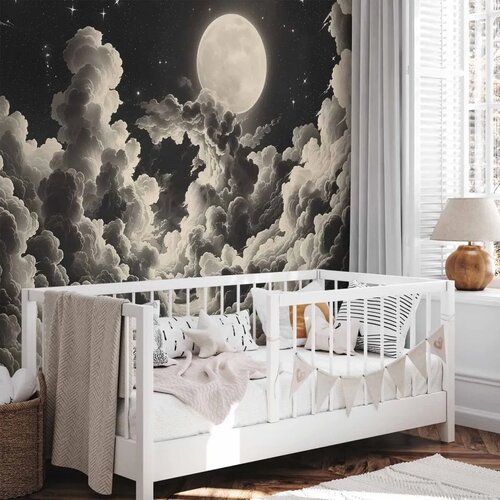  Foto tapeta - Moon and Stars Singing Among the Great Clouds 150x105 Slike