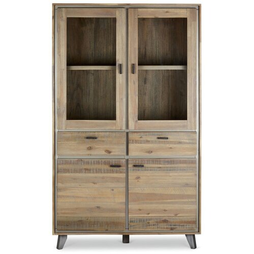 Furnhouse Vitrina iz masivne akacije v naravni barvi 110x187 cm Malaga &amp;ndash; Slike