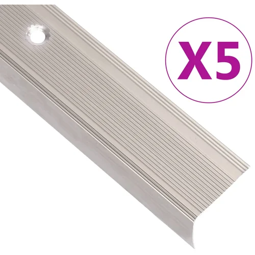 vidaXL Rubnjaci za stepenice L-oblika 5 kom aluminijski 134 cm bež