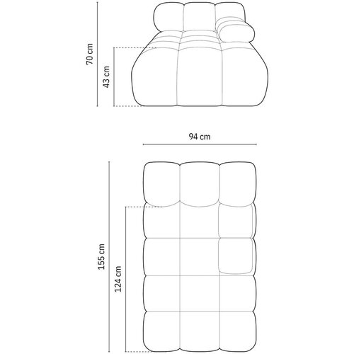 Micadoni Bež modul za sedežno garnituro iz tkanine boucl&amp;eacute; (desni kot) Bellis &amp;ndash; Home Slike