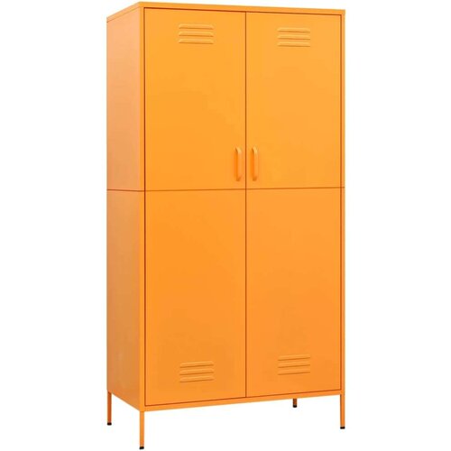 VidaXL Garderobna omara gorčično rumena 90x50x180 cm jeklo Slike
