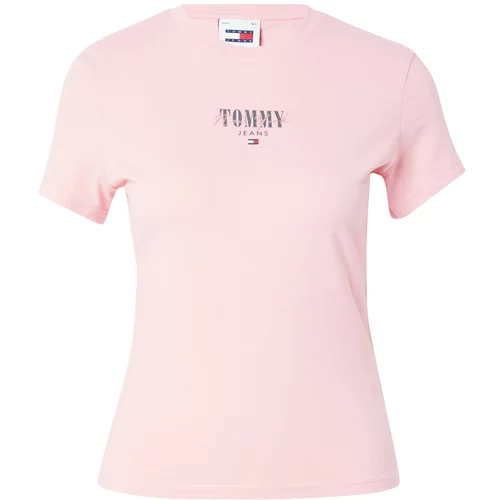 Tommy Jeans Curve Majica 'Essential' mornarska / roza / črna / bela