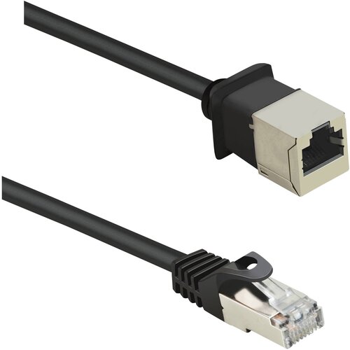 Renkforce RF-4394130 RJ45 omrežni kabel\, Patch kabel CAT 5e F/UTP 3.00 m črna podalj&scaron;ek z za&scaron;čitnim zapornim zatičem\, pozlačeni konektorji 1 kos, (20417322) Cene