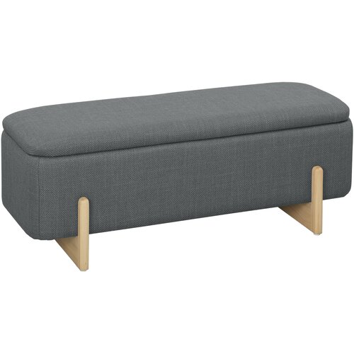 HOMCOM sedežna klop poliester, kavčuk les 111D x 44&amp;Scaron; x 44,5V cm Temno siv, (5000242486) Slike
