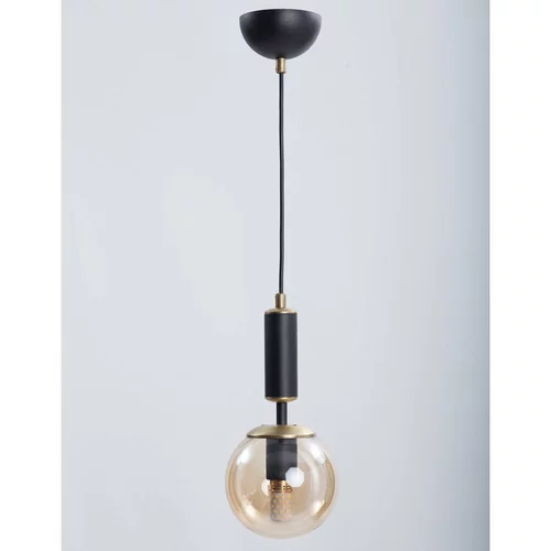 Squid Lighting Rumena/črna viseča svetilka s steklenim senčnikom ø 15 cm Hector –