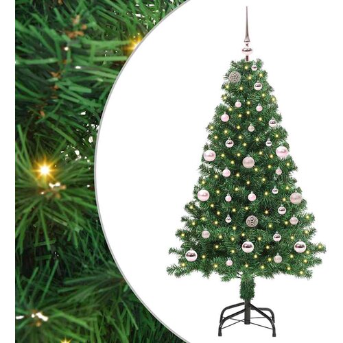 vidaXL Umestno božično drevo Zelena 150 cm PVC, jeklo in plastika Cene