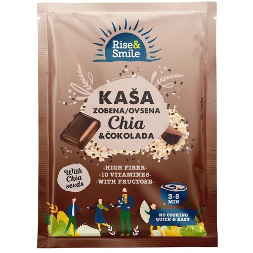 Nepoznato RISE&SMILE ovsena kaša čia semenke i čokolada 65g Cene