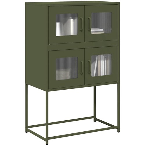 VidaXL Highboard Olive Green 68x39x107 cm Jeklo Slike