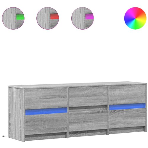 Maison Chic TV omarica - TV stojalo - Televizijska omarica z LED siva sonoma 140x34x50 cm inženirski les, (21700118) Cene