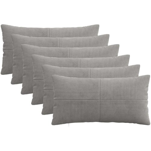  Presvlaka za jastuk 6 pcs ALMELO Svjetlosiva 40 x 80 cm Kord Cene