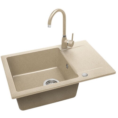 LAVEO Granitni sudoper Celebes set s mije&scaron;alicom i sifonom, bež 65x44 cm Cijene