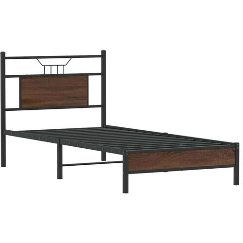 VidaXL Okvir kreveta bez madraca smeđa boja hrasta 75x190 cm drveni Slike