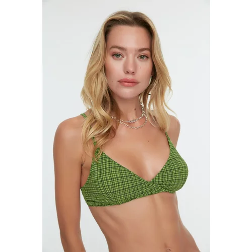 Trendyol bikini top - green - plaid