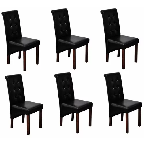  blagovaonske stolice od umjetne kože 6 kom crne