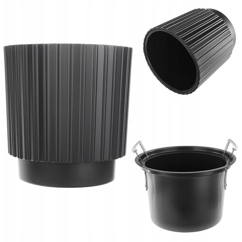 KADAX cvetlični lonec 30 cm pokrov z vložkom črn plastični cvetlični lonec, (5000353355) Cene