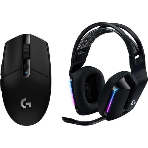 Logitech G brezžični komplet igralne miške G305 in slušalk G733 Lightspeed črne barve Cene