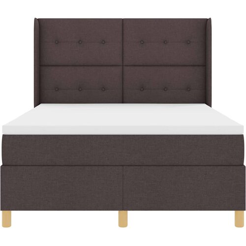  Krevet s opruga kutije s LED trakama Smeđa 140 x 200 cm tkanina Slike