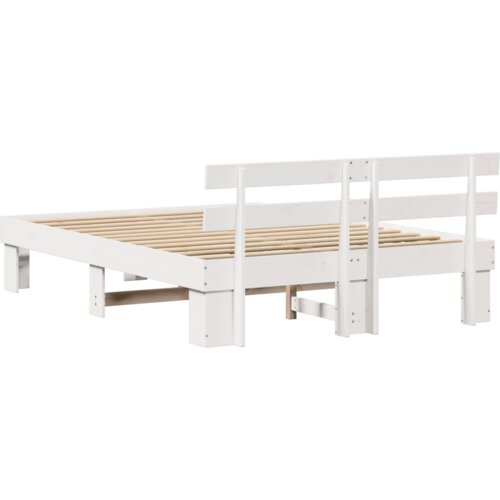 VidaXL Krevetni okvir s uzglavljem Beli 160x200 cm Puni bor Slike