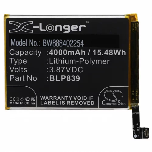 VHBW Baterija za Oppo Reno5 Z 5G, 4000 mAh