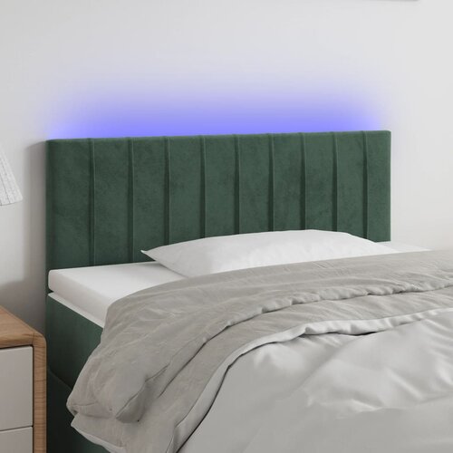 vidaXL LED uzglavlje tamnozeleno 90x5x78/88 cm baršunasto Cene