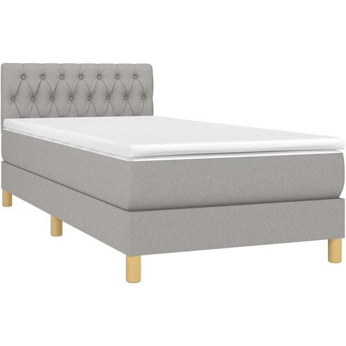  box spring s madracem LED svjetlosivi 90x190 cm tkanina Slike