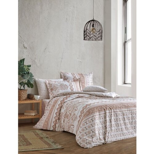  ligya - beige, brown brownbeigewhite ranforce single quilt cover set (fr) Cene