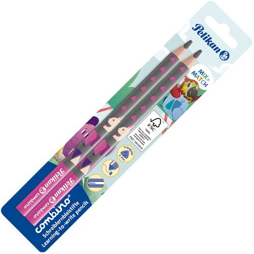 Olovka GRAFITNA B COMBINO PK2 PELIKAN 811170 SIVA/ROZA BLISTER Cene