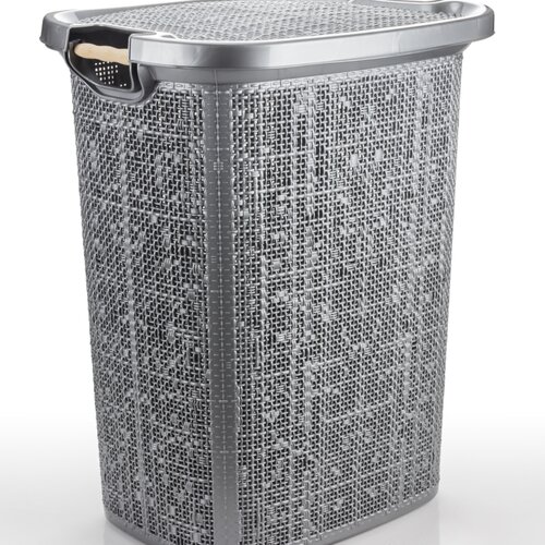 Microcer Korpa za ve&scaron; sa poklopcem 42L - siva Cene