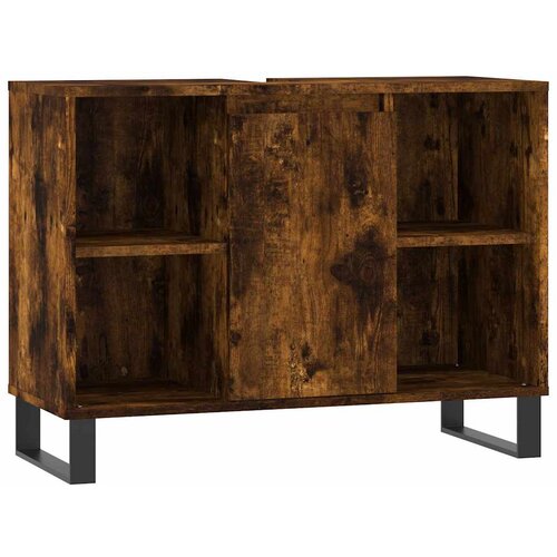 Maison Chic Kopalniška omarica - Kopalniški kabinet dimljeni hrast 80x33x60 cm inženirski les, (21794873) Cene
