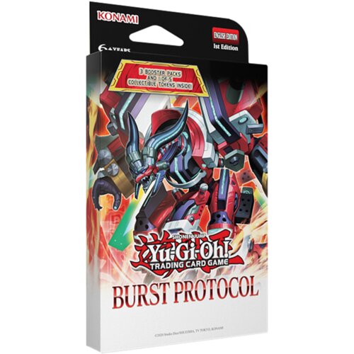 Yugioh TCG Burst Protocol tuckbox, 3 booster paketa Slike
