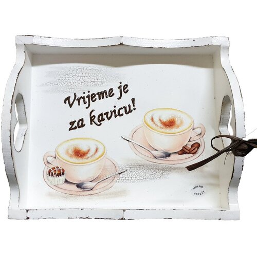  Poslužavnik- Vrijeme je za kavicu! Š16038 Cene