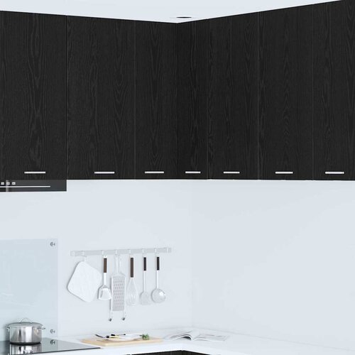 Viseći ormarić s pohranom Crni hrast i bijela 57 x 57 x 80 cm Slike
