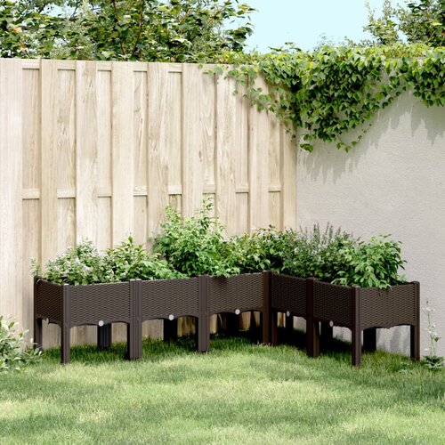 vidaXL Vrtna sadilica s nogama smeđa 160 x 120 x 42 cm PP Cene