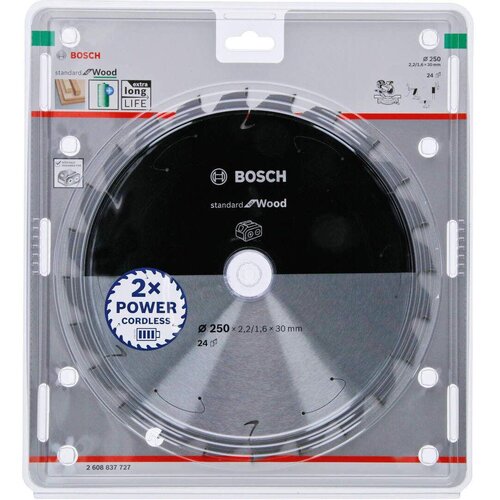Bosch Standard for Wood list kružne testere za akumulatorske testere 250x2,2x30 T24 Cene