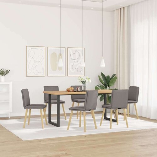  Jedilni stoli 6 kosov taupe blago, (21822289) Slike