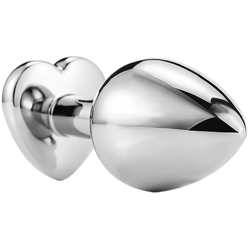Sunfo metalni analni dildo sa kamenom u obliku srca (srebrno-bijeli) Slike