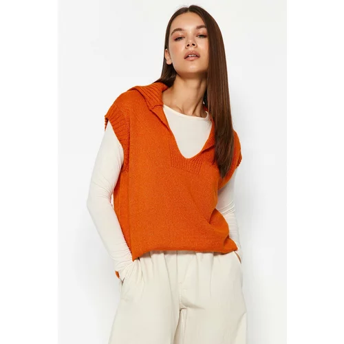 Trendyol Sweater Vest - Orange - Regular fit