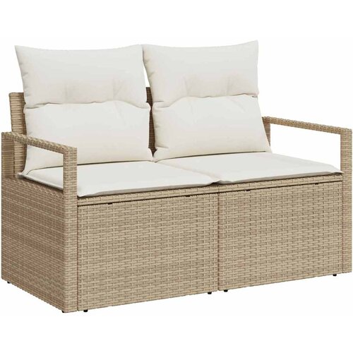 Sjedeća garnitura za vrt 11 kom. Bež poliratan 232 x 62 x 85 cm Slike