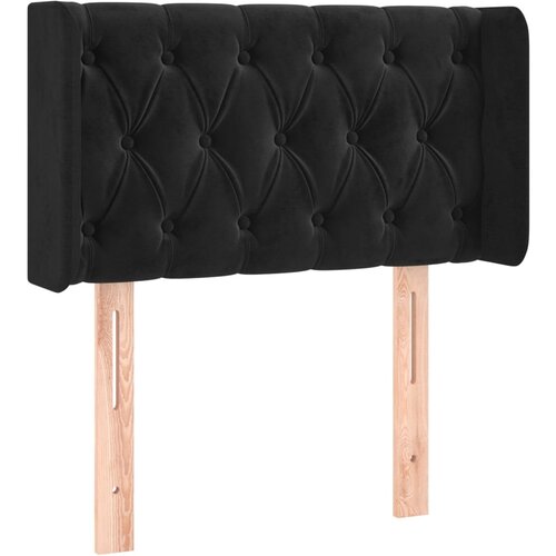 Maison Chic posteljno vzglavje - vzglavna omarica - nočna omarica z u&amp;scaron;esi črno 83x16x78/88 cm žamet, (21711505) Slike